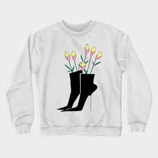 Boot with flowers Crewneck Sweatshirt